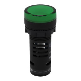 1 pcs - RS PRO, Panel Mount Green LED Pilot Light, 22mm Cutout, IP65, Round, 230V ac