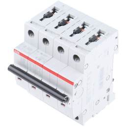 1 pcs - ABB System Pro M Compact S200 MCB, 4P, 16A Curve C, 400V AC, 110V DC, 6 kA Breaking Capacity