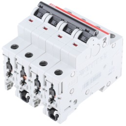 1 pcs - ABB System Pro M Compact S200 MCB, 4P, 16A Curve C, 400V AC, 110V DC, 6 kA Breaking Capacity