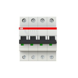 1 pcs - ABB System Pro M Compact S200 MCB, 4P, 16A Curve C, 400V AC, 110V DC, 6 kA Breaking Capacity