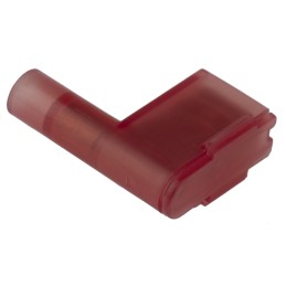 100 pcs - RS PRO Red Insulated Female Spade Connector, Flag Terminal, 6.35 x 0.8mm Tab Size, 0.5mm² to 0.75mm²