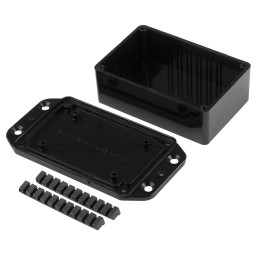 1 pcs - RS PRO Black ABS Enclosure, IP54, Flanged, Black Lid, 99.05 x 52.3 x 28mm