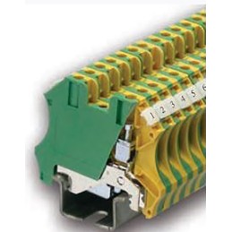 5 pcs - RS PRO 2-Way DIN Rail Earth Block, 0.5 to 4mm², 26 - 10 AWG Wire, Screw