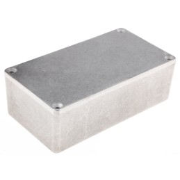 1 pcs - Hammond 1590 Series Natural Die Cast Aluminium Enclosure, IP54, Natural Lid, 121.2 x 65.5 x 39.8mm