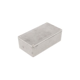 1 pcs - Hammond 1590 Series Natural Die Cast Aluminium Enclosure, IP54, Natural Lid, 121.2 x 65.5 x 39.8mm