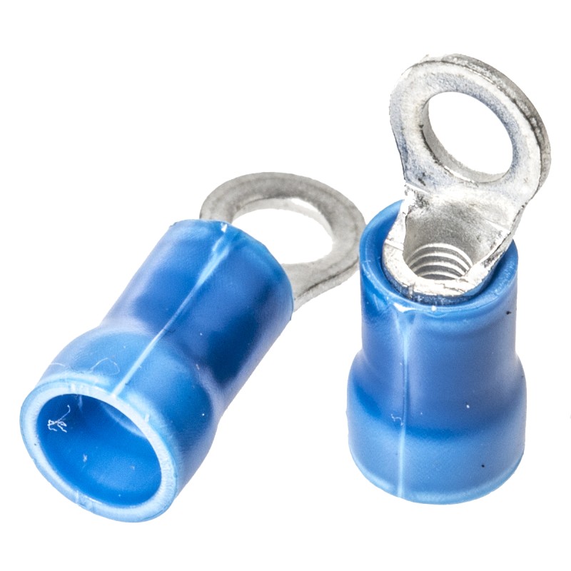 1 Box of 1000 - TE Connectivity, PLASTI-GRIP Insulated Ring Terminal, M3.5 Stud Size, 1mm² to 2.6mm² Wire Size, Blue