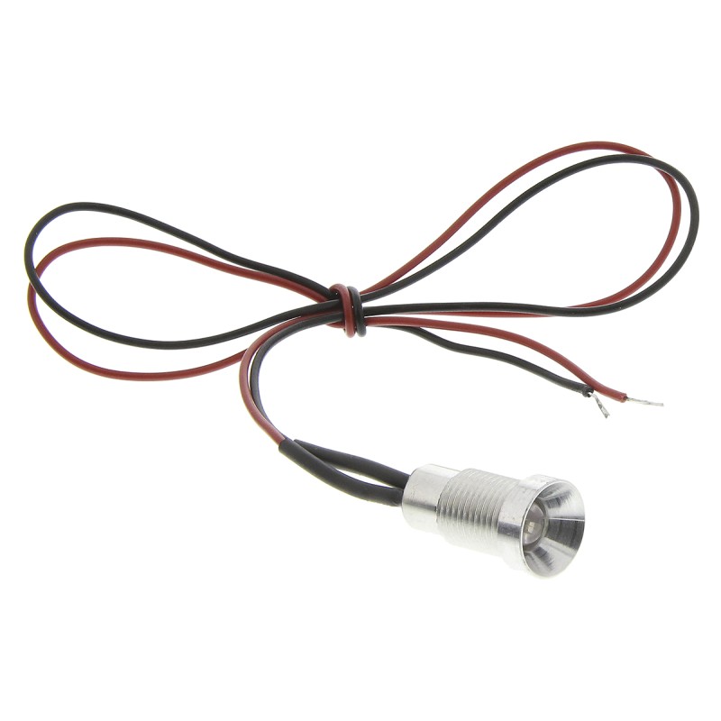 1 pcs - Oxley Yellow Panel Mount Indicator, 8mm Mounting Hole Size, Lead Wires Termination, IP68