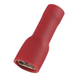 100 pcs - RS PRO Red Insulated Female Spade Connector, Receptacle, 0.8 x 4.75mm Tab Size, 0.5mm² to 1.5mm²