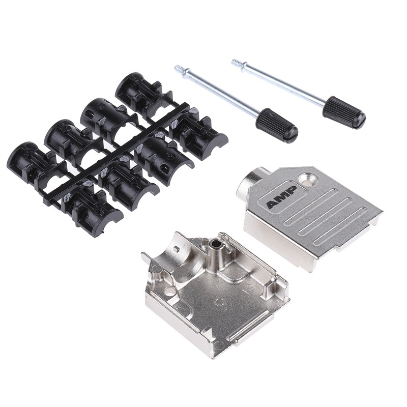 100 pcs - TE Connectivity ADK Series Zinc D Sub Backshell, 9 Way, Strain Relief