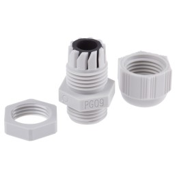 1 Box of 5 - SIB SIB-TEC Series Grey PA 6 Cable Gland, PG9 Thread, 2.5mm Min, 8mm Max, IP68