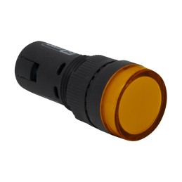 1 pcs - RS PRO, Panel Mount Yellow LED Pilot Light, 16mm Cutout, IP40, Round, 12V ac/dc