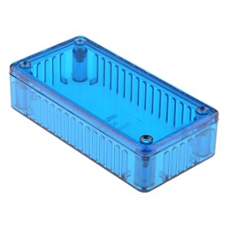 1 pcs - Hammond 1591 Series Transparent Blue Polycarbonate Enclosure, IP54, Transparent Blue Lid, 100 x 50 x 25mm