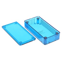 1 pcs - Hammond 1591 Series Transparent Blue Polycarbonate Enclosure, IP54, Transparent Blue Lid, 100 x 50 x 25mm