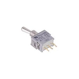 1 pcs : ATE1D-2M3-10-Z - Toggle Switches SPDT, ON-ON, 6mm toggle, 4mm smooth bushing, straight PC terminals, 50mA @ 60V AC/DC, w