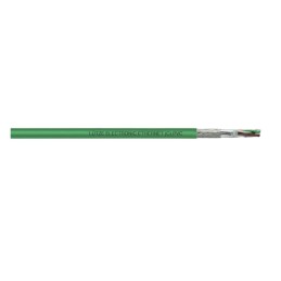 1 Kit - F Lutze Ltd Cat5e Straight Male RJ45 to Straight Male RJ45 Ethernet Cable, Braid, Foil, Green PVC Sheath, 50m, Flame