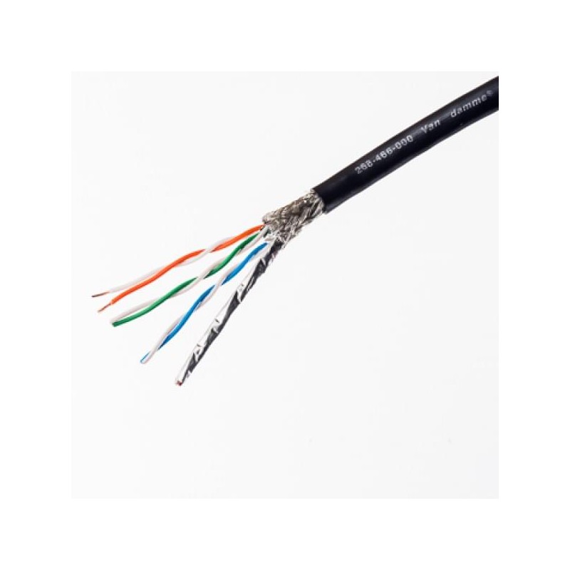 1 Reel of 1 - Van Damme Cat6a Ethernet Cable, S/FTP, Black, 100m