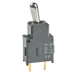 1 pcs : A11JP - Toggle Switches SPST ON-OFF .248 BAT STRT PC .4VA