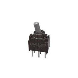 1 pcs : CFT2-1DC-AW - Toggle Switches SPDT, ON-ON, 3.8mm toggle, straight PC terminals, 0.4VA @ 25V DC