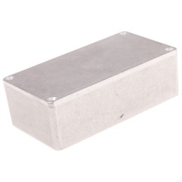 1 pcs - Hammond 1590 Series Natural Die Cast Aluminium Enclosure, IP65, Natural Lid, 121 x 66 x 40mm