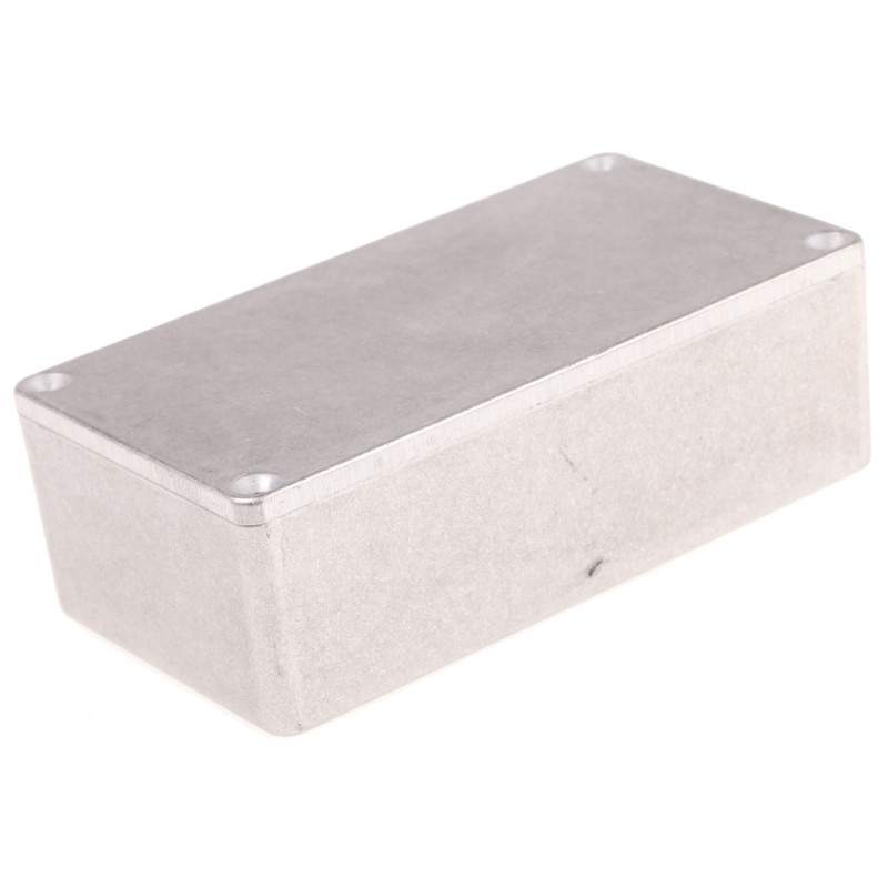 1 pcs - Hammond 1590 Series Natural Die Cast Aluminium Enclosure, IP65, Natural Lid, 121 x 66 x 40mm