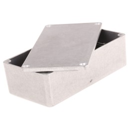 1 pcs - Hammond 1590 Series Natural Die Cast Aluminium Enclosure, IP65, Natural Lid, 121 x 66 x 40mm