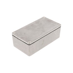 1 pcs - Hammond 1590 Series Natural Die Cast Aluminium Enclosure, IP65, Natural Lid, 121 x 66 x 40mm