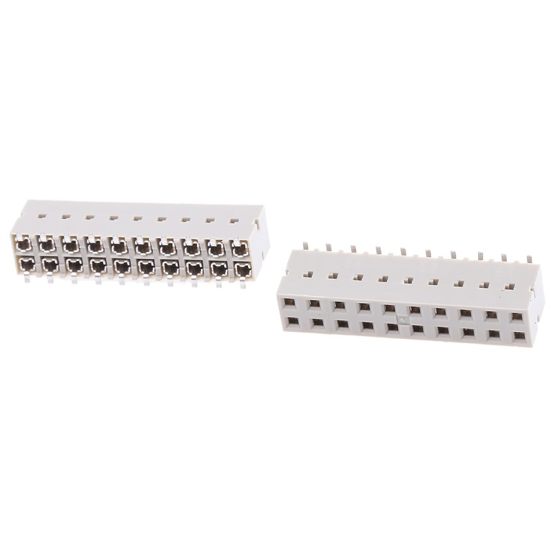 5 pcs - Amphenol Communications Solutions Straight Surface Mount PCB Socket, 20-Contact, 2-Row, 2.54mm Pitch, Solder Terminatio