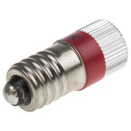 1 pcs - RS PRO Red LED Indicator Lamp, 24V dc, E10 Base, 10mm Diameter, 110/105mcd