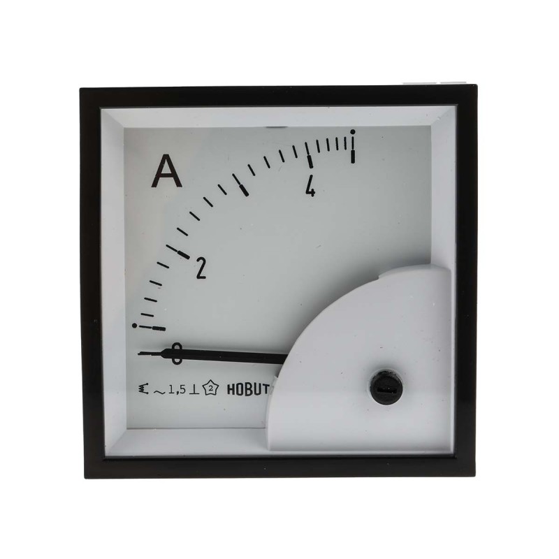 1 pcs - HOBUT D72SD Analogue Panel Ammeter 0/5A Direct Connected AC, 72mm x 72mm Moving Iron