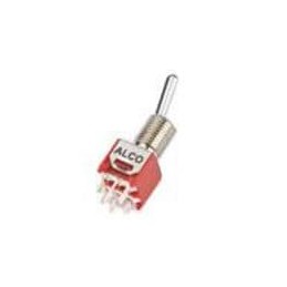 1 pcs : TMS6T1B1M1QE - Toggle Switches Solder Lug Slvr SP Off-None-On TS