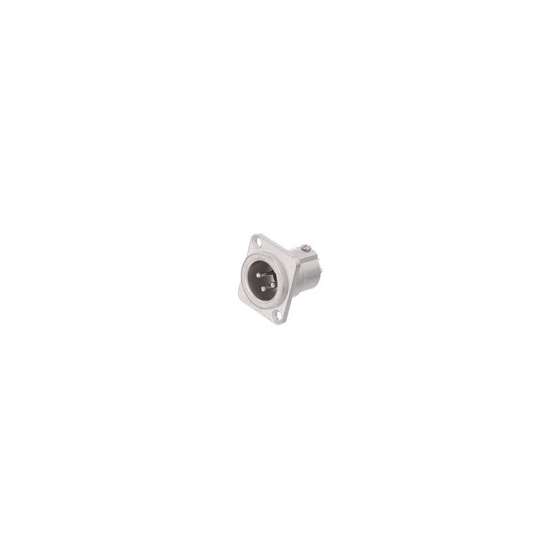 1 pcs : AC3MDZ - XLR Connectors 3 Pole XLR Male Chassis Mount D Type Stamped Contacts Nickel Finish