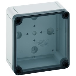 1 pcs - Spelsberg TK PS Series Grey Polystyrene Enclosure, IP66, Transparent Lid, 110 x 110 x 66mm