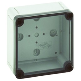 1 pcs - Spelsberg TK PS Series Grey Polystyrene Enclosure, IP66, Transparent Lid, 110 x 110 x 66mm