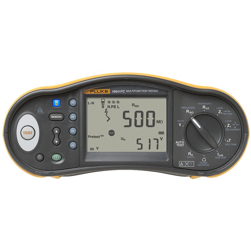 1 pcs - Fluke 1664FC Multifunction Tester, 50 V, 100 V, 250 V, 500 V, 1000 V , Earth Resistance Measurement With BLE, USB