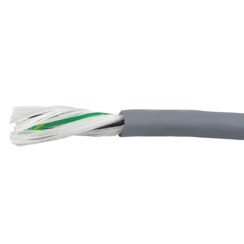 1 Reel of 30 M - Alpha Wire EcoFlex PUR Control Cable, 3 Cores, 1.33 mm², ECO, Unscreened, 30m, Grey PUR Sheath, 16 AWG