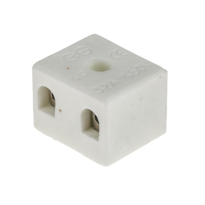 5 pcs - RS PRO Non-Fused Terminal Block, 2-Way, 32A, 12 AWG Wire, Screw Down Termination