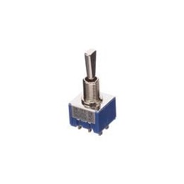 1 pcs : 8C2021-Z - Toggle Switches DPDT, ON-OFF-ON, 11.4mm flatted toggle, 1/4'-40 threaded bushing, solder lug terminals, 6A @ 