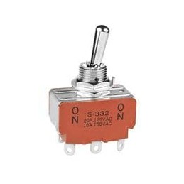 1 pcs : S332 - Toggle Switches DPDT ON-NONE-ON MED/HI CAP