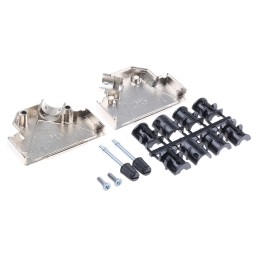 100 pcs - TE Connectivity ADK Series Zinc Angled D Sub Backshell, 25 Way, Strain Relief