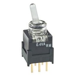 1 pcs : B12JJPCF - Toggle Switches SPDT ON-ON 0.4VA RED/GRN STRAIGHT PC