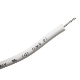 1 Reel of 30 M - Alpha Wire White 1.3 mm² Hook Up Wire, 16 AWG, 26/0.25 mm, 30m, Silicone Rubber Insulation