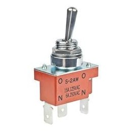 1 pcs : S2AWF - Toggle Switches SPDT ON-ON .250 QC SPLSHPRF BUSHING 15A