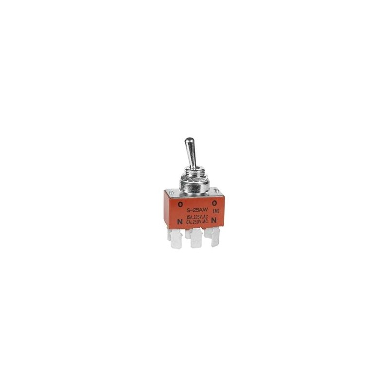 1 pcs : S21F - Toggle Switches DPST ON-OFF MED CAP QUICK CONNECT