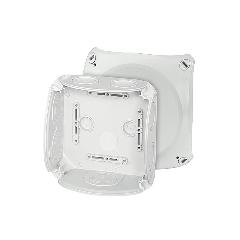 1 pcs - HENSEL Grey Polypropylene Junction Box, IP66, 130 x 130 x 70mm