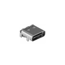 1 pcs : KUSBX-SMT-CS2-B30TR - USB Connectors TOP MNT USB 3.1 C 2R CONT BLK INSL 30uGL