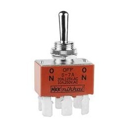 1 pcs : S7F - Toggle Switches ON-OFF-ON DPDT QUICK CONNECT