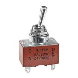 1 pcs : S21AW - Toggle Switches DPST ON-NONE-OFF SOLDER LUG