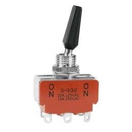 1 pcs : S332R - Toggle Switches DPDT ON-NONE-ON SOLDER LUG