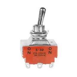 1 pcs : S32 - Toggle Switches 20A 125-250VAC 20VDC 3PDT ON-ON SLDR LUG