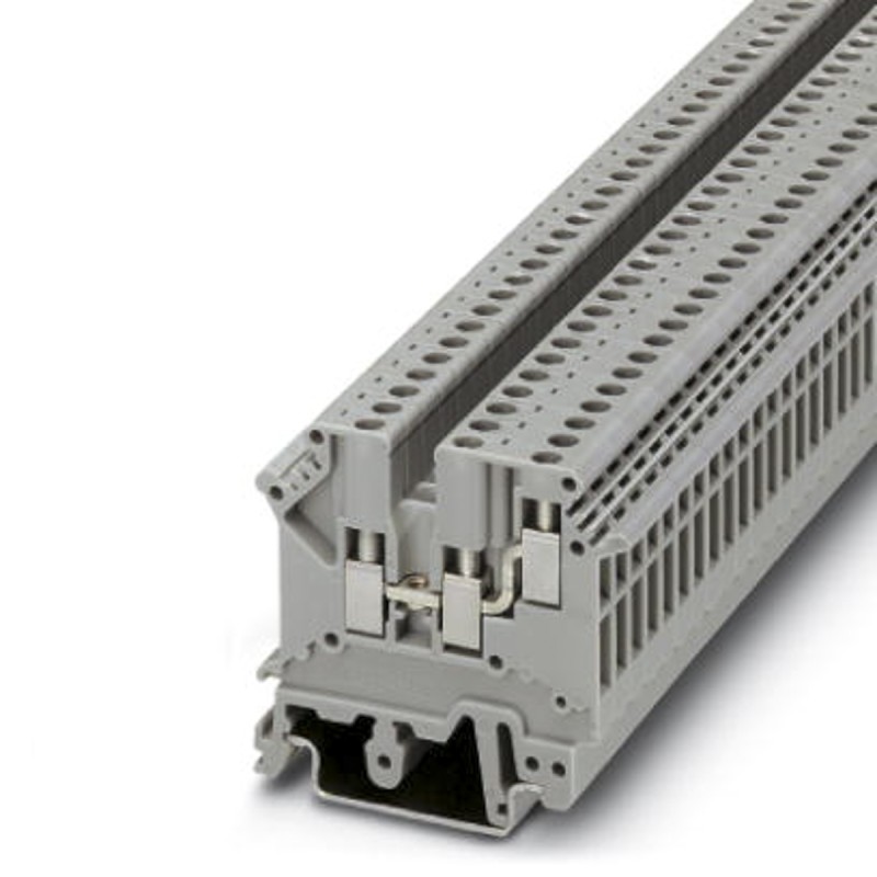 5 pcs - Phoenix Contact UK 3-TWIN Series Grey Fused DIN Rail Terminal, Double-Level, Screw Termination